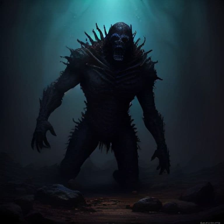 Bloody Bones — fantasy monster illustration. Bloody Bones is a medium monstrosity (Challenge Rating 3).