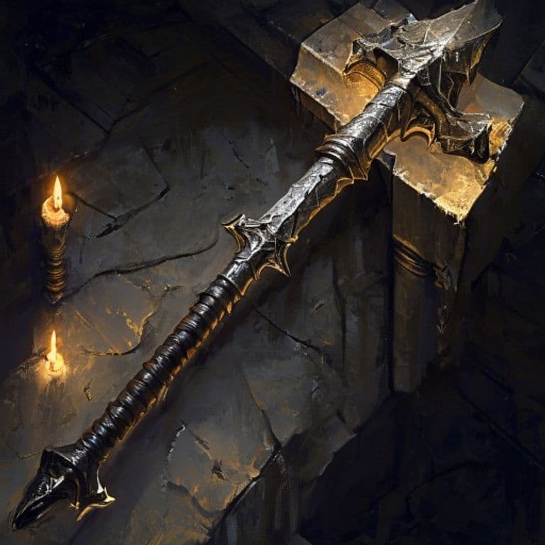 Hammer of Thunderbolts — fantasy item illustration