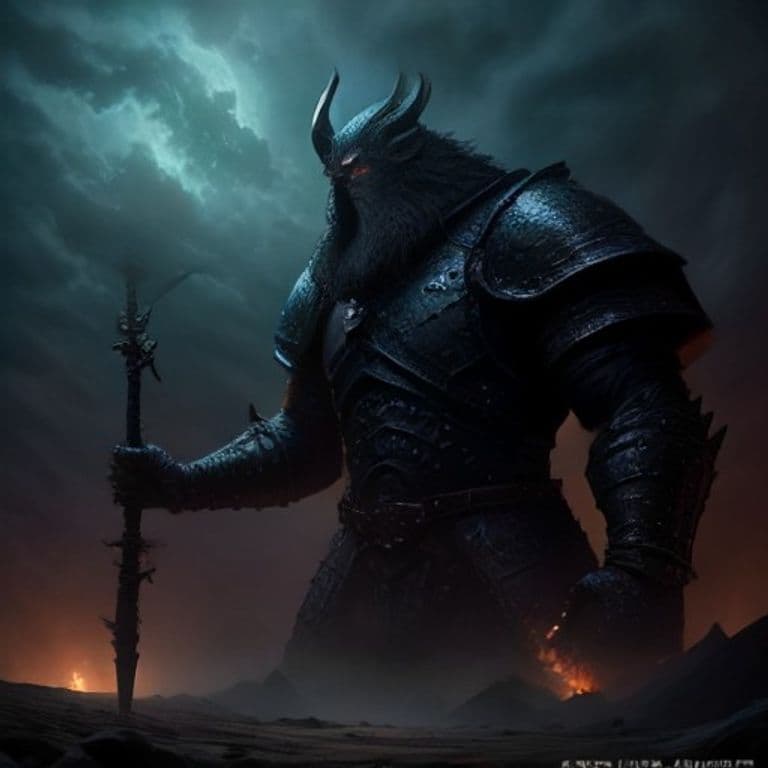 Giant, Thursir Armorer — fantasy monster illustration. Giant, Thursir Armorer is a large giant (Challenge Rating 6).