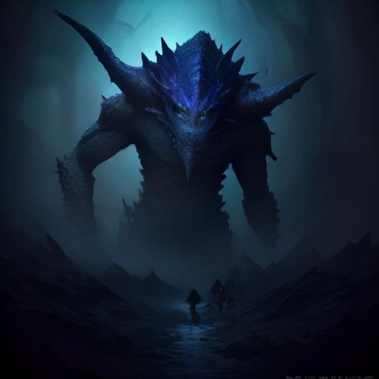 Vangsluagh — fantasy monster illustration. Vangsluagh is a medium aberration (Challenge Rating 4).