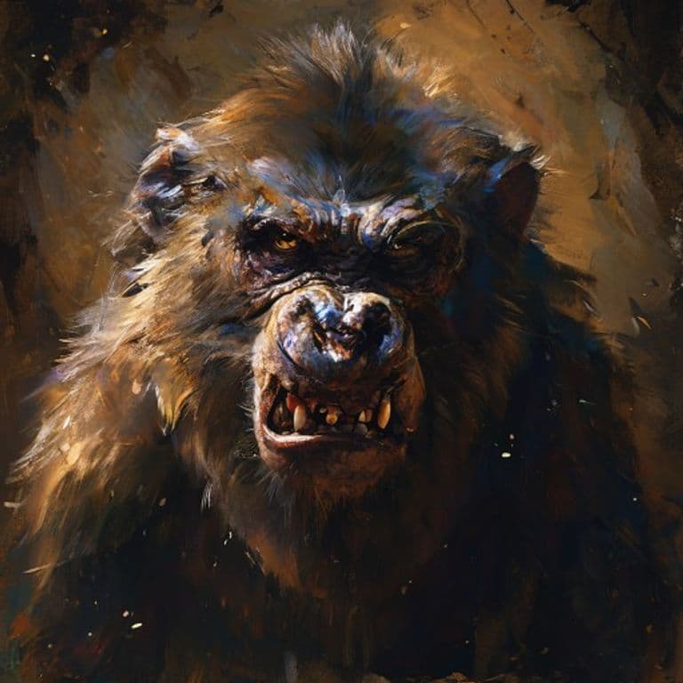 Baboon — fantasy monster illustration