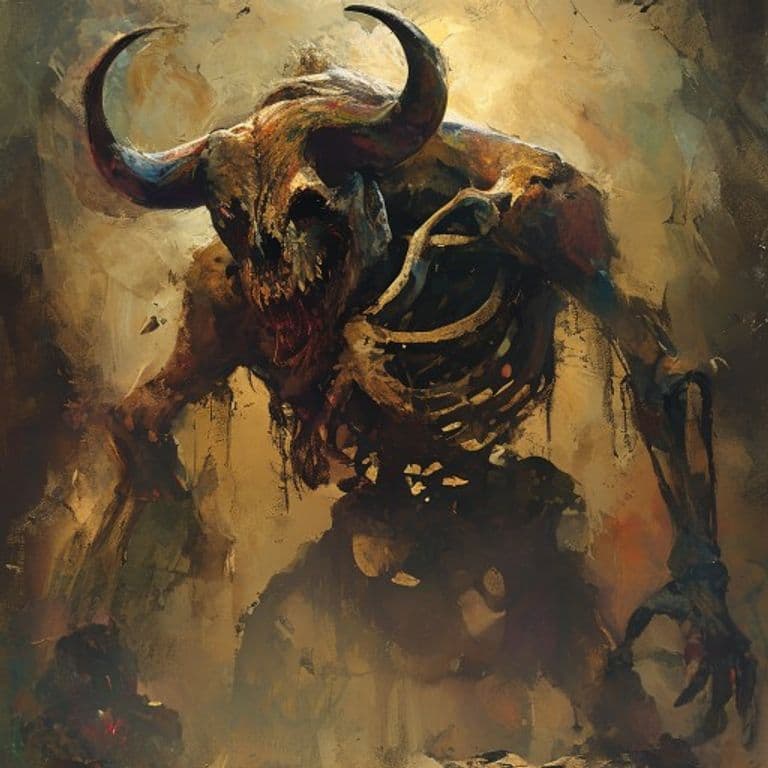 Minotaur Skeleton — fantasy monster illustration