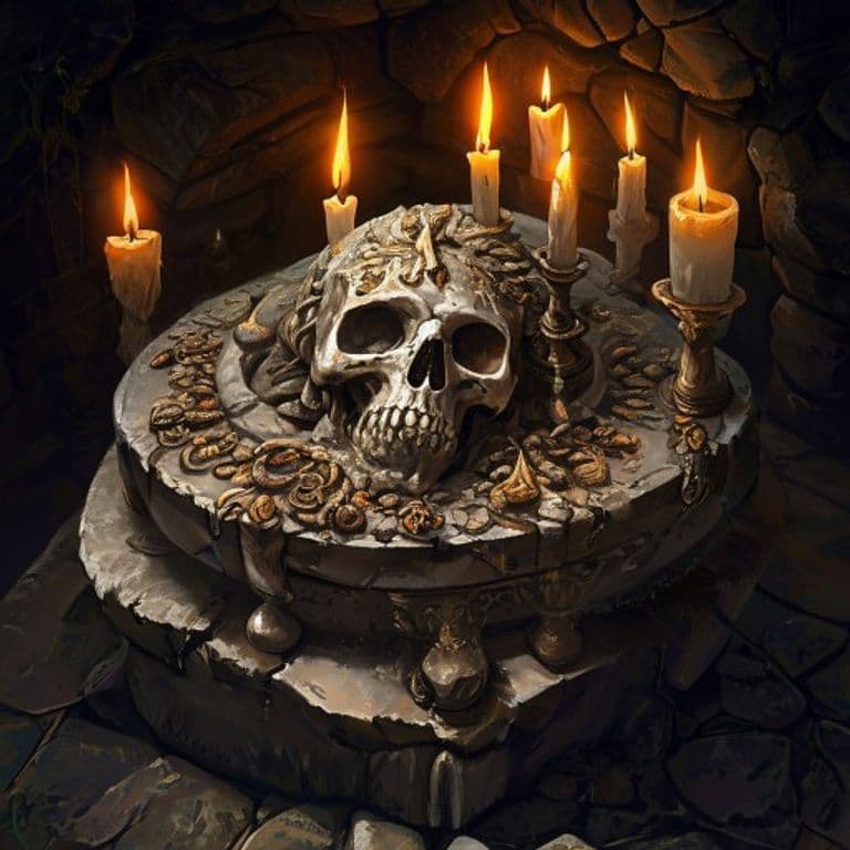 Baba Yaga's Cinderskull — fantasy item illustration. Baba Yaga's Cinderskull is a magic item (wondrous item) of rare rarity.