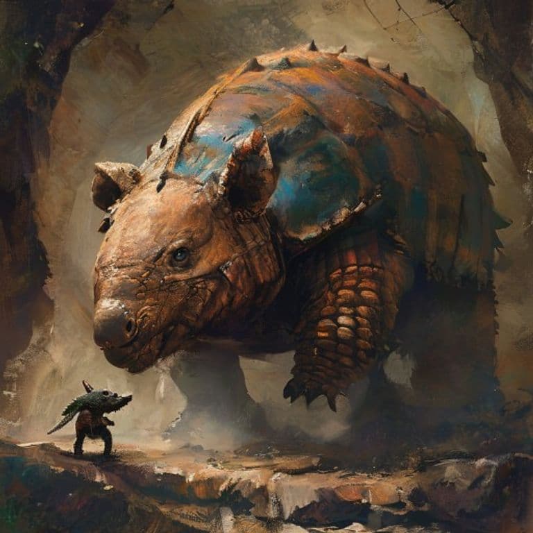 Giant Armadillo — fantasy monster illustration. Giant Armadillo is a small beast (Challenge Rating 1/4).