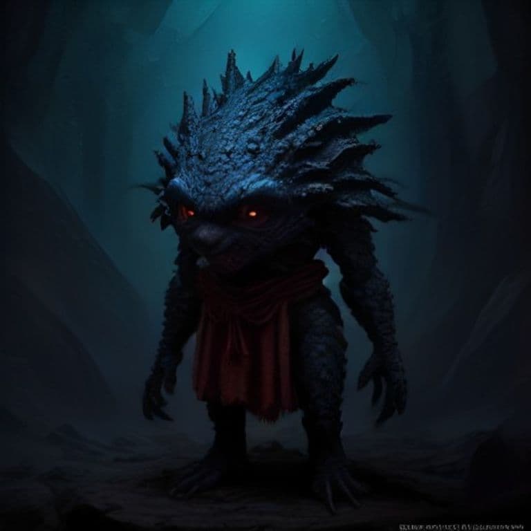 Nilbog — fantasy monster illustration. Nilbog is a small humanoid (Challenge Rating 1).