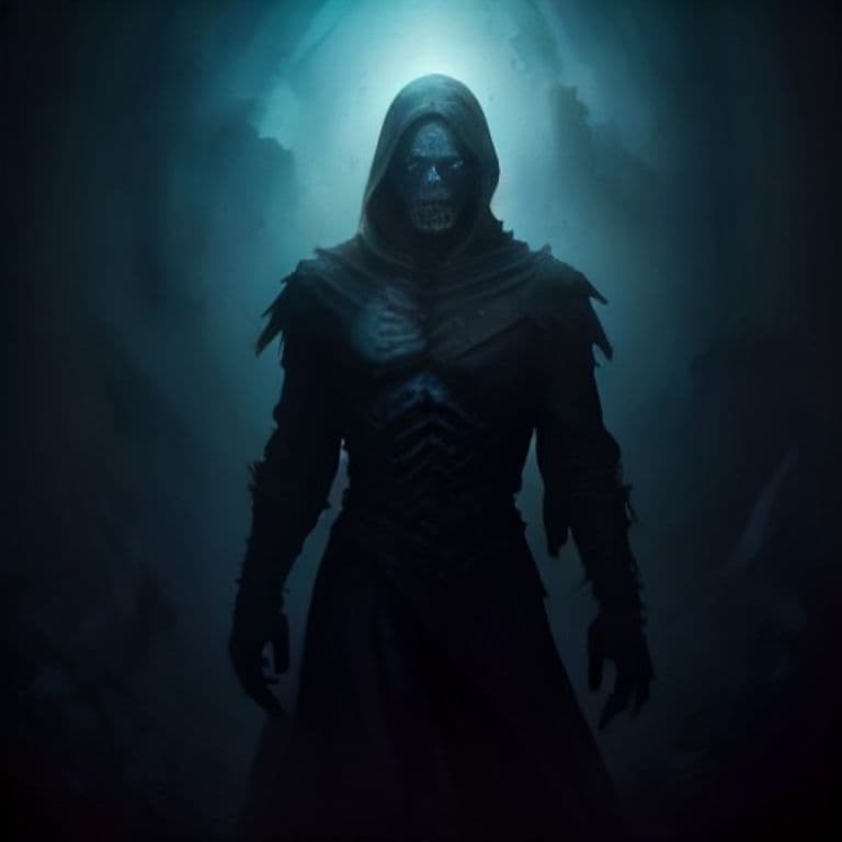 Vengeful Ghost — fantasy monster illustration. Vengeful Ghost is a medium undead (Challenge Rating 8).