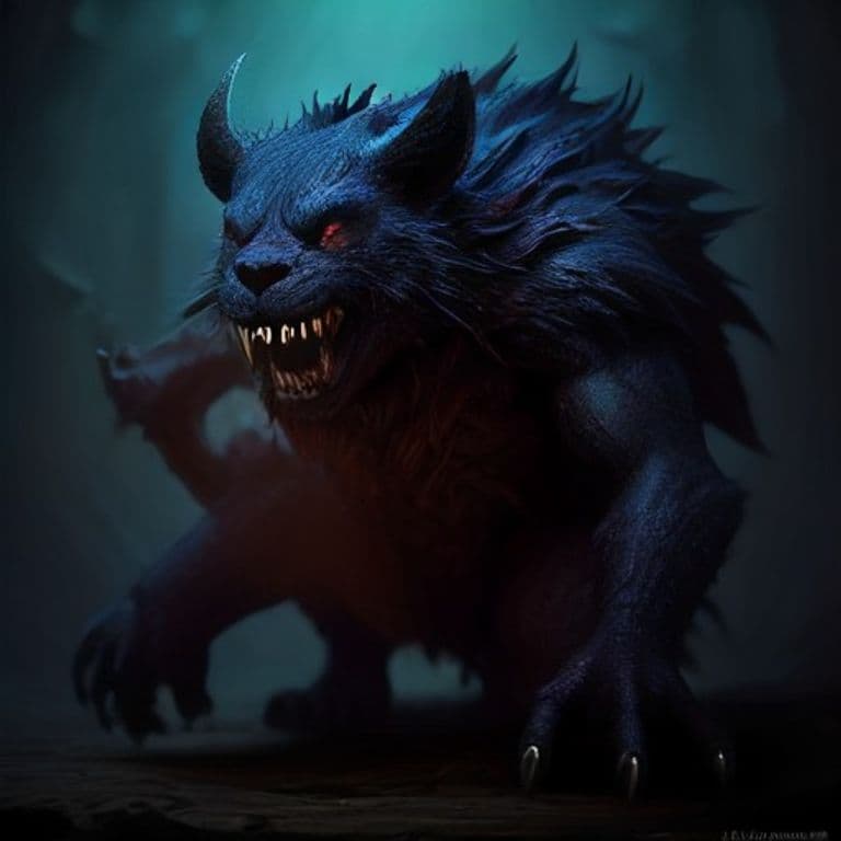 Scarsupial — fantasy monster illustration. Scarsupial is a small beast (Challenge Rating 2).