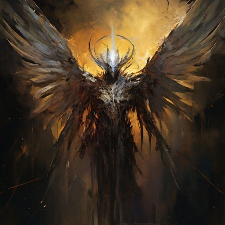 Fidele Angel — fantasy monster illustration. Fidele Angel is a medium celestial (Challenge Rating 5).