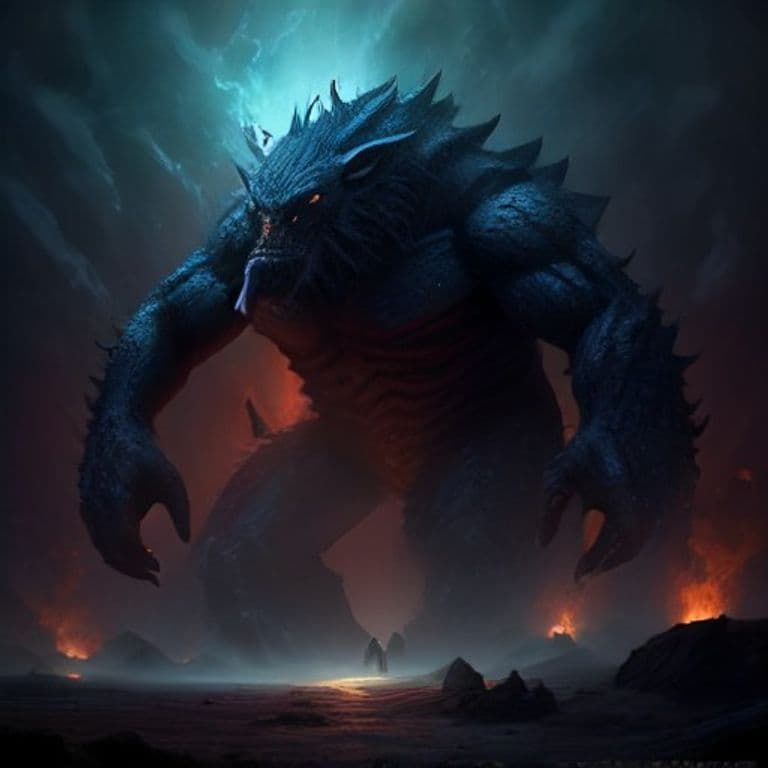 Fulminar — fantasy monster illustration. Fulminar is a large elemental (Challenge Rating 9).