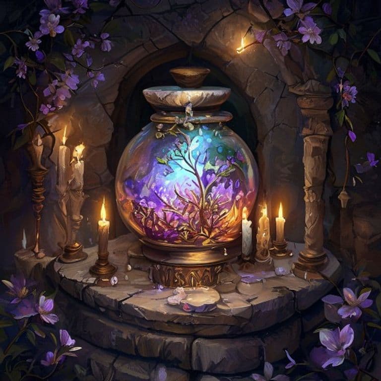 Tincture of Moonlit Blossom — fantasy item illustration