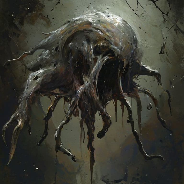 Gray Ooze — fantasy monster illustration. Gray Ooze is a medium ooze (Challenge Rating 1/2).