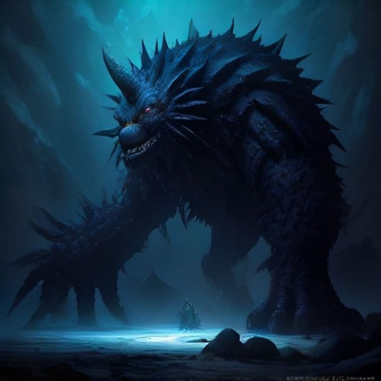 Ice Urchin — fantasy monster illustration. Ice Urchin is a large monstrosity (Challenge Rating 1).