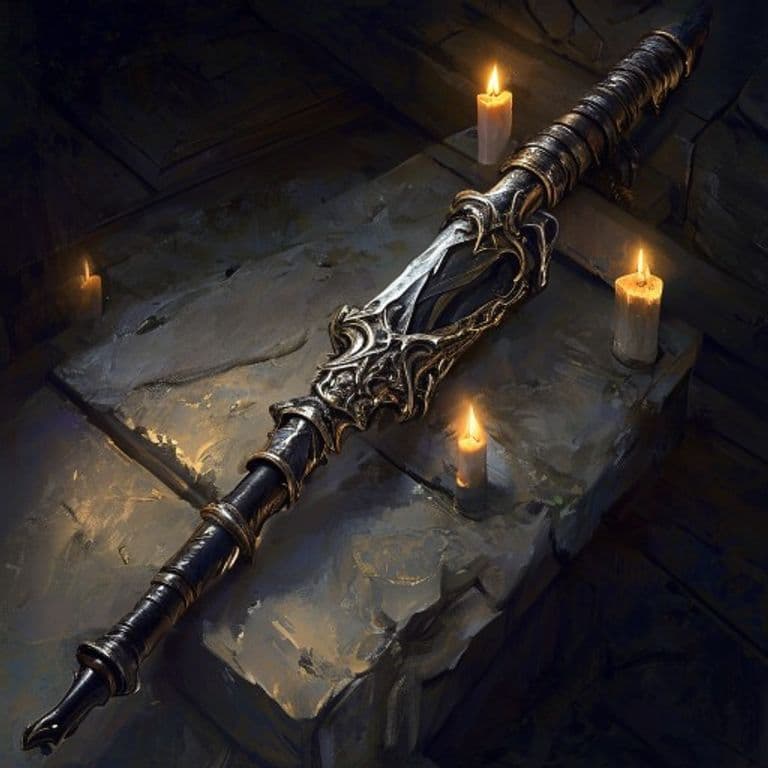 Rod of Blade Bending — fantasy item illustration
