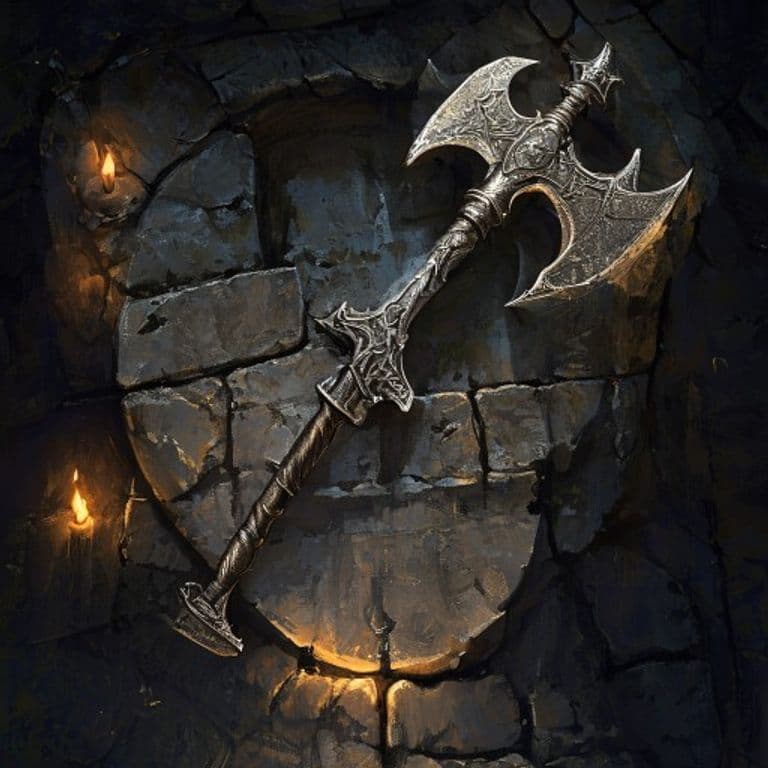 Axe of Many Strikes — fantasy item illustration. Axe of Many Strikes is a magic item (weapon (any axe)) of uncommon rarity.