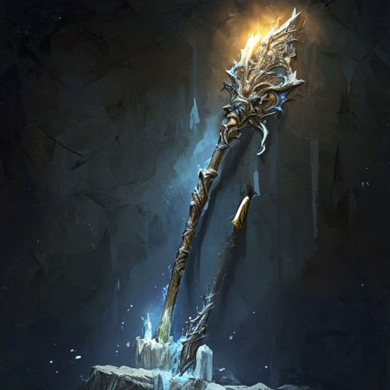 Staff of Frost — fantasy item illustration