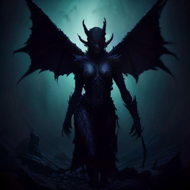 Erinyes — fantasy monster illustration. Erinyes is a medium fiend (Challenge Rating 12).