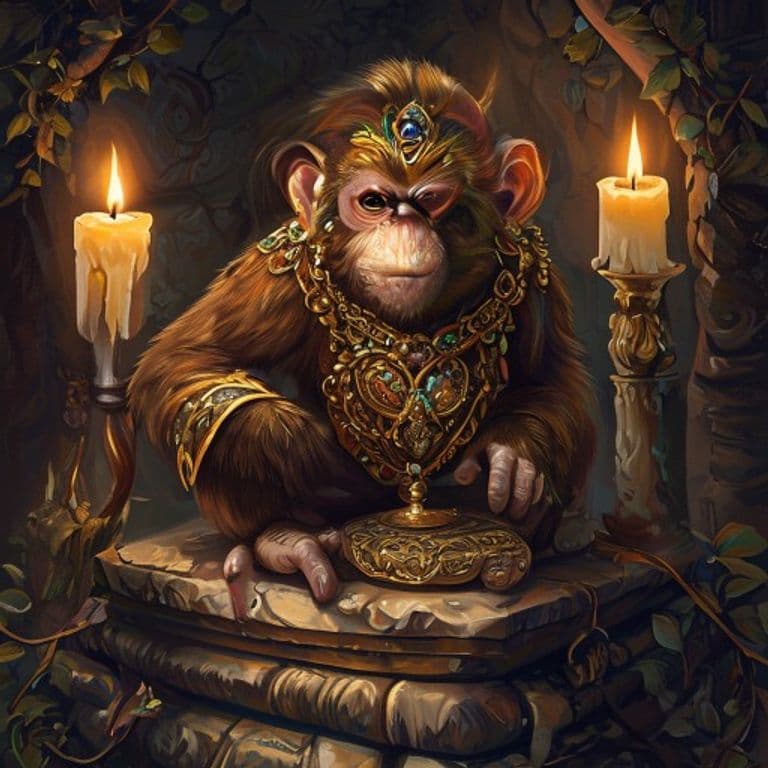 Lucky Charm of the Monkey King — fantasy item illustration