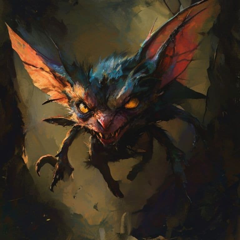 Chernomoi — fantasy monster illustration. Chernomoi is a tiny fey (Challenge Rating 1).