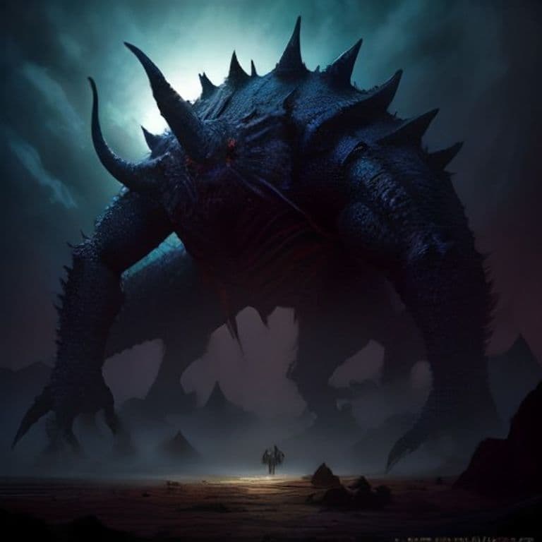 Mahoru — fantasy monster illustration. Mahoru is a large monstrosity (Challenge Rating 3).