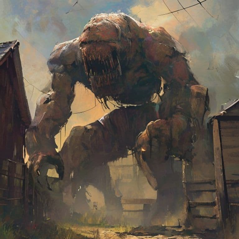 Golem, Barnyard — fantasy monster illustration
