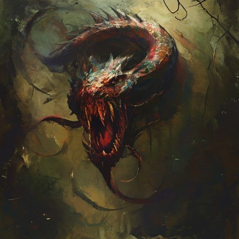Accursed Spirit Naga — fantasy monster illustration