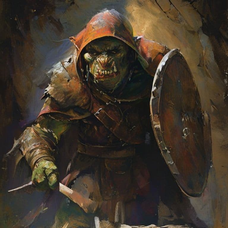 Goblin Shieldbearer — fantasy monster illustration