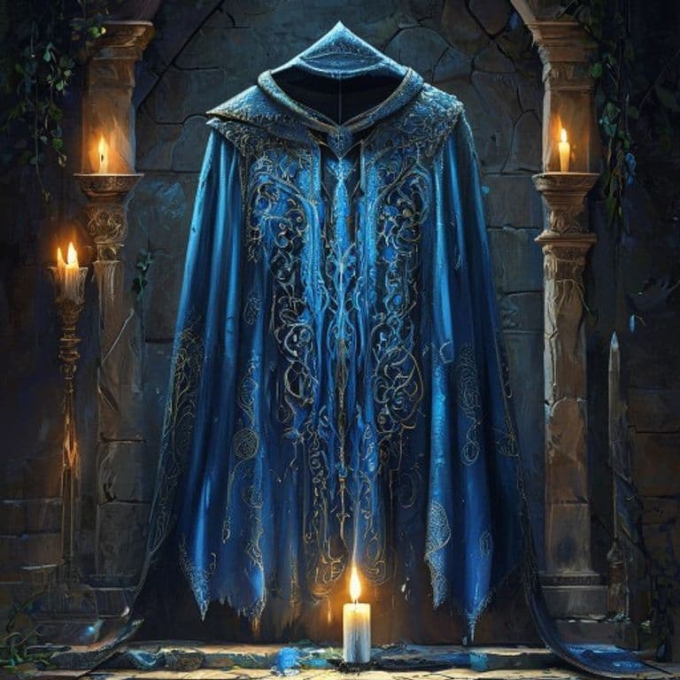 Blue Willow Cloak — fantasy item illustration. Blue Willow Cloak is a magic item (wondrous item) of uncommon rarity.