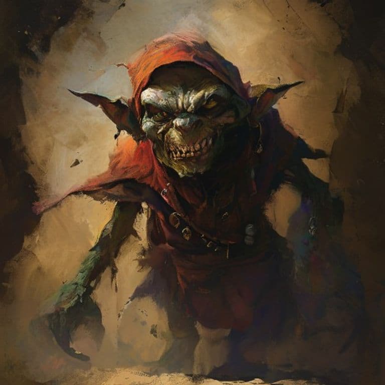 Dust Goblin Chieftain — fantasy monster illustration