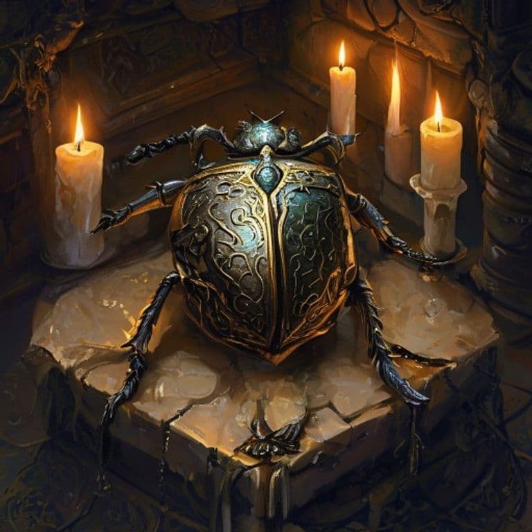 Scarab of Rebirth — fantasy item illustration