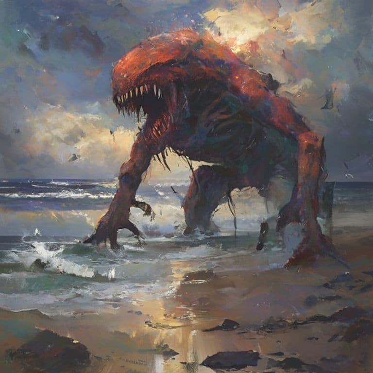 Beach Weird — fantasy monster illustration. Beach Weird is a large elemental (Challenge Rating 3).