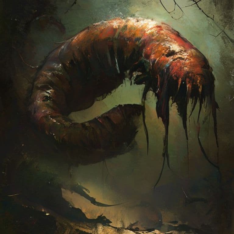 Corpse Worm — fantasy monster illustration