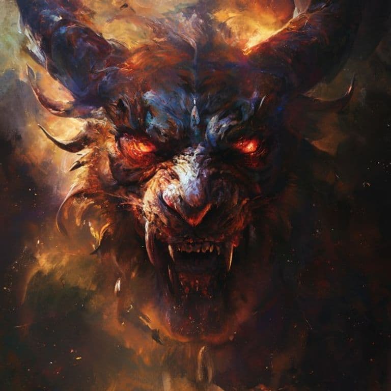 Simhamukha — fantasy monster illustration