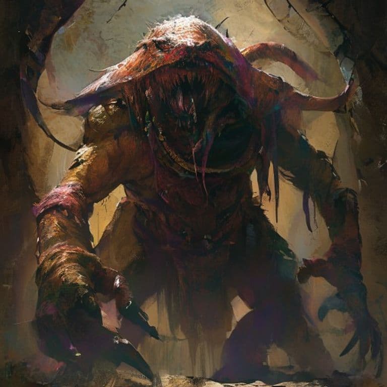 Ankheg Queen — fantasy monster illustration. Ankheg Queen is a huge monstrosity (Challenge Rating 3).
