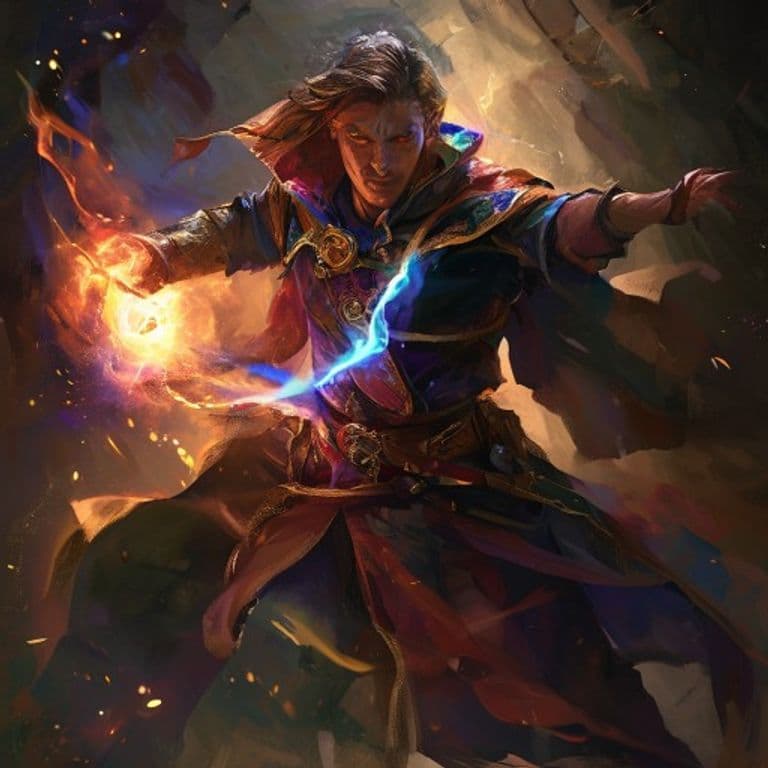 Sorcerer — fantasy class hero illustration. Sorcerer is a playable class.