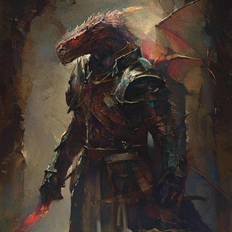 Wyvern Knight — fantasy monster illustration