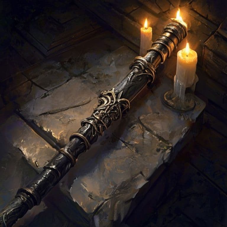 Rod of Sacrificial Blessing — fantasy item illustration