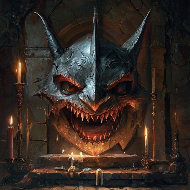 Devil Shark Mask — fantasy item illustration. Devil Shark Mask is a magic item (wondrous item) of rare rarity.