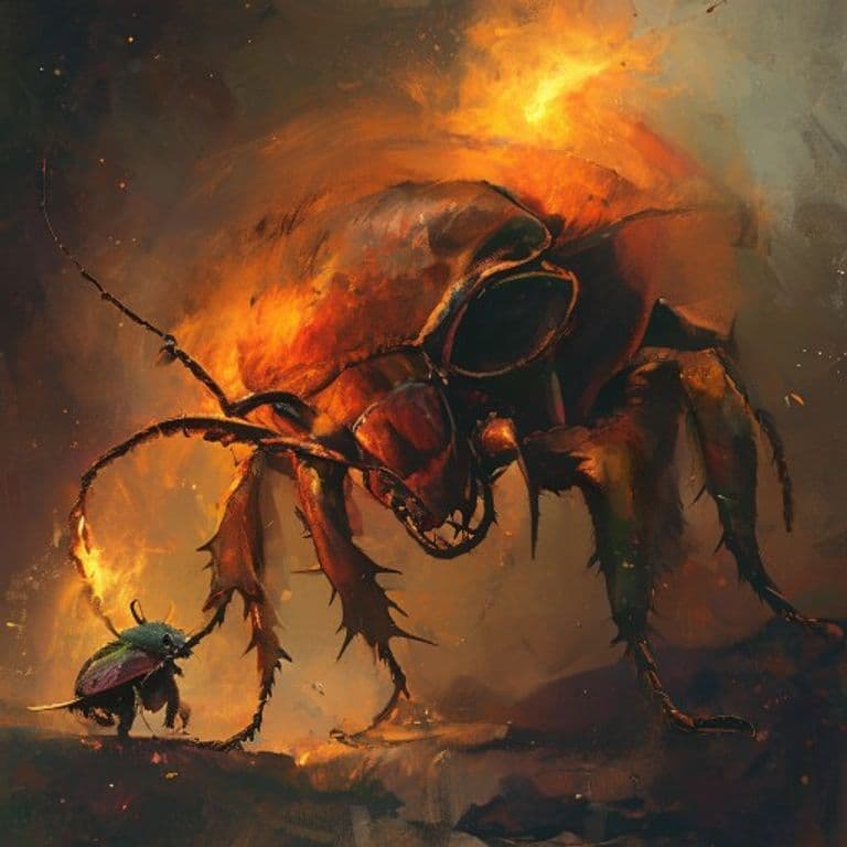 Giant Fire Beetle — fantasy monster illustration