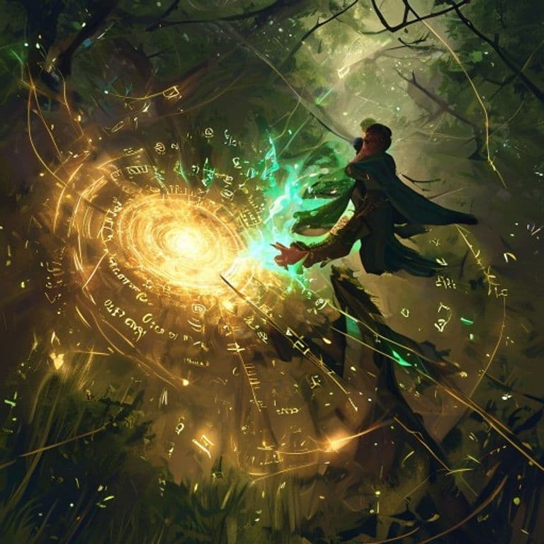 Clearing the Field — fantasy spell effect illustration. Clearing the Field is a 2nd-level transmutation available to Druid, Ranger, Wizard.