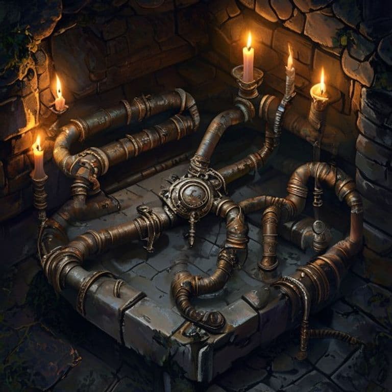 Pipes of the Sewers — fantasy item illustration