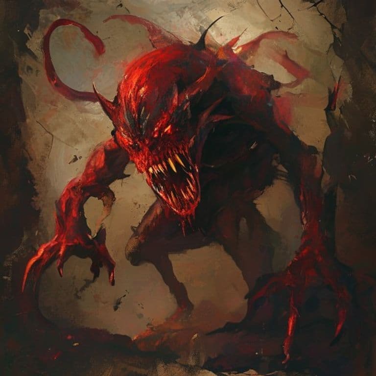 Alabroza, Bloodfiend — fantasy monster illustration