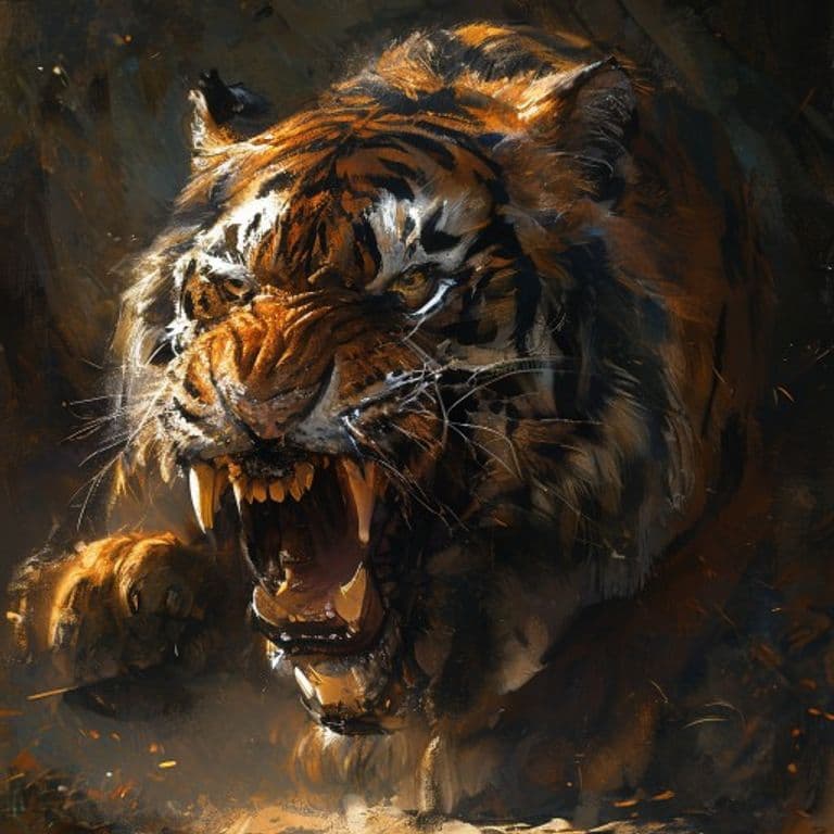Tiger, Saber-Toothed — fantasy monster illustration