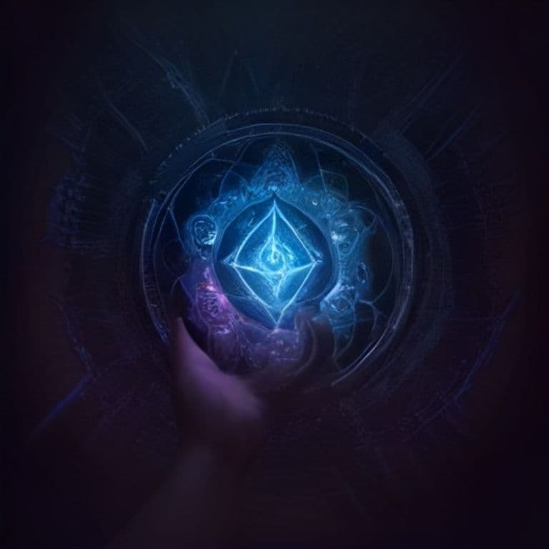 Grinding Gears — fantasy spell effect illustration. Grinding Gears is a 4th-level evocation available to Wizard, Warlock, Sorceror.