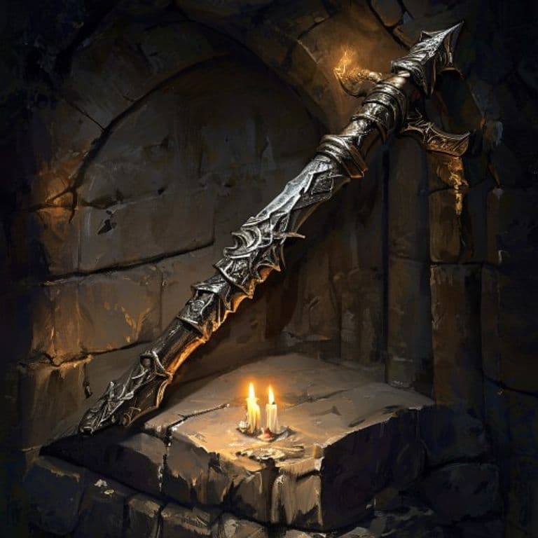 Dwarven Thrower — fantasy item illustration. Dwarven Thrower is a magic item (weapon) of very rare rarity.