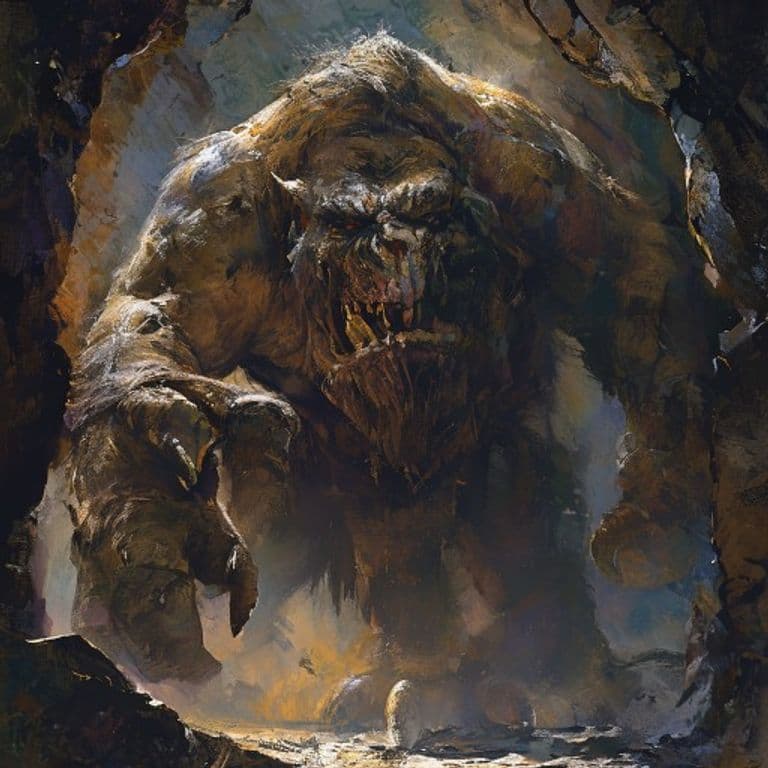 Cave Troll — fantasy monster illustration