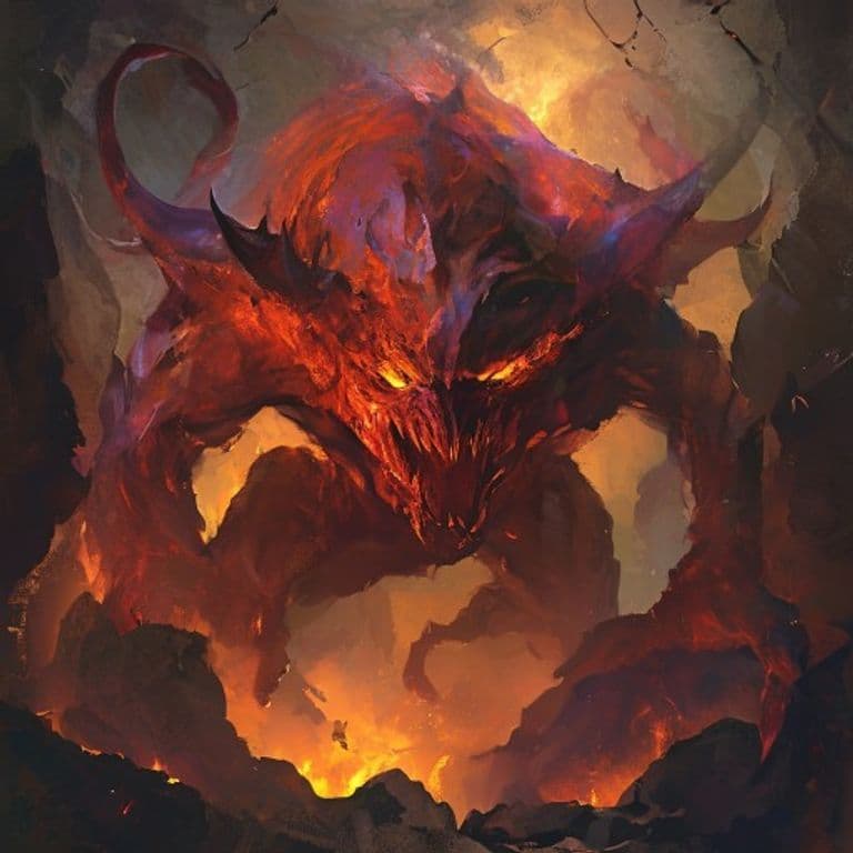 Magma Mephit — fantasy monster illustration