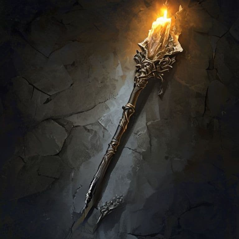 Stone Staff — fantasy item illustration