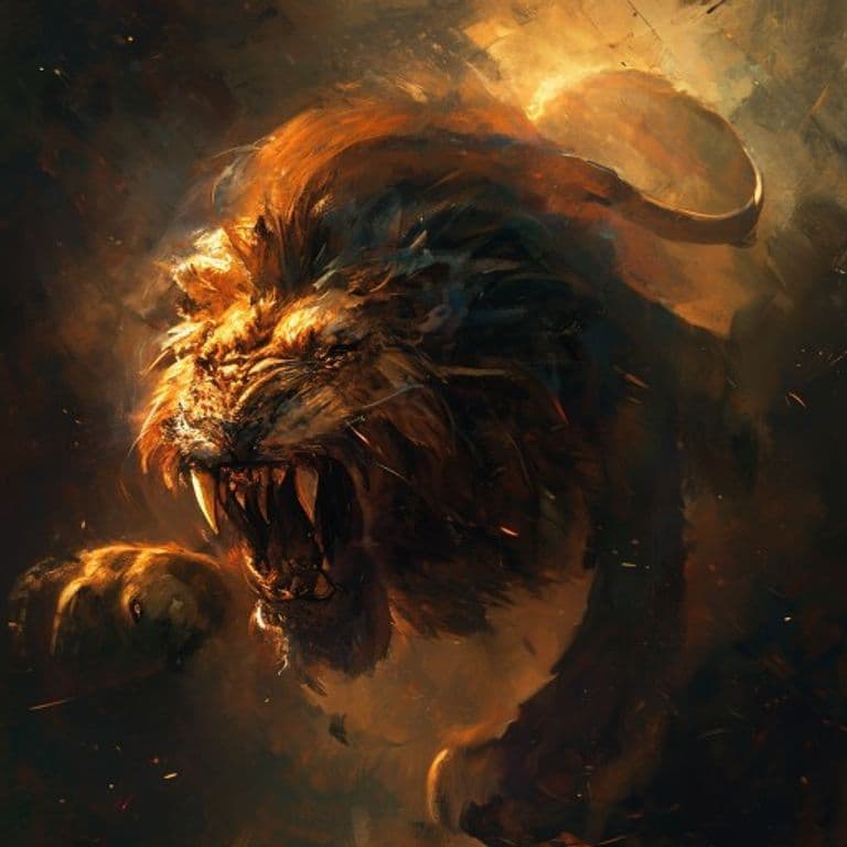 Flying Lion — fantasy monster illustration