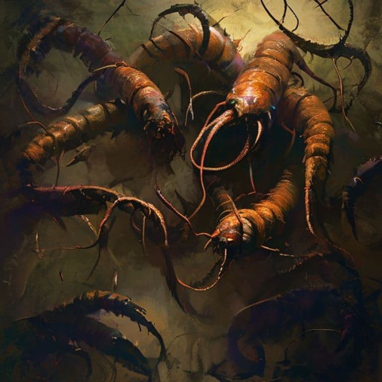 Swarm of Centipedes — fantasy monster illustration
