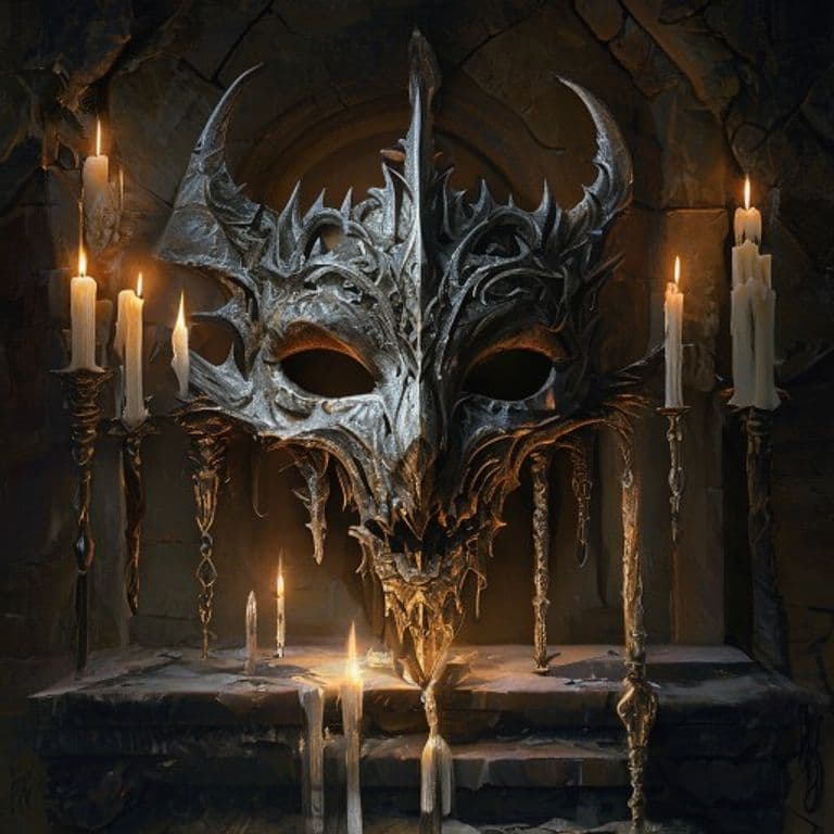 Fanged Mask — fantasy item illustration